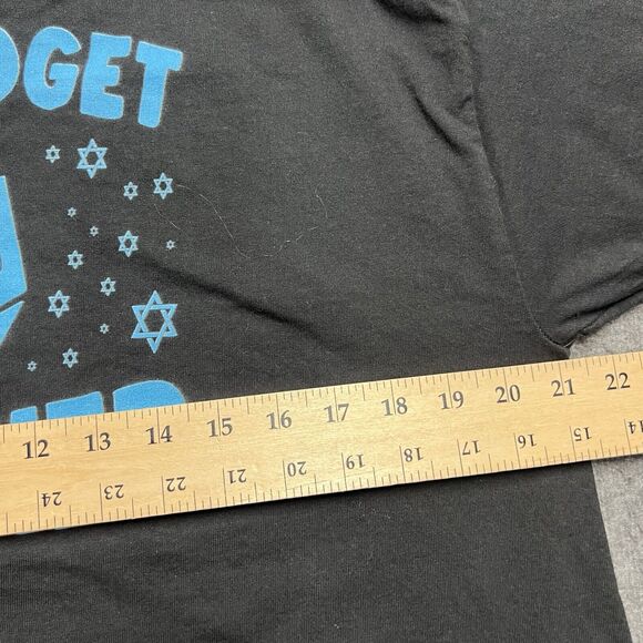 Hannukah Dreidel "My Fidget Spinner" T Shirt Men's Large Black Tagless Hanes - Picture 5 of 6